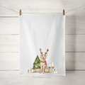 Christmas Yellow Lab Dog for Christmas Tea Towel image 0