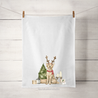 Christmas Yellow Lab Dog for Christmas Tea Towel image 0