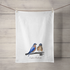 Blue Bird Couple Tea Towel image 0
