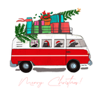 Christmas Van with Dogs and Cat image 1