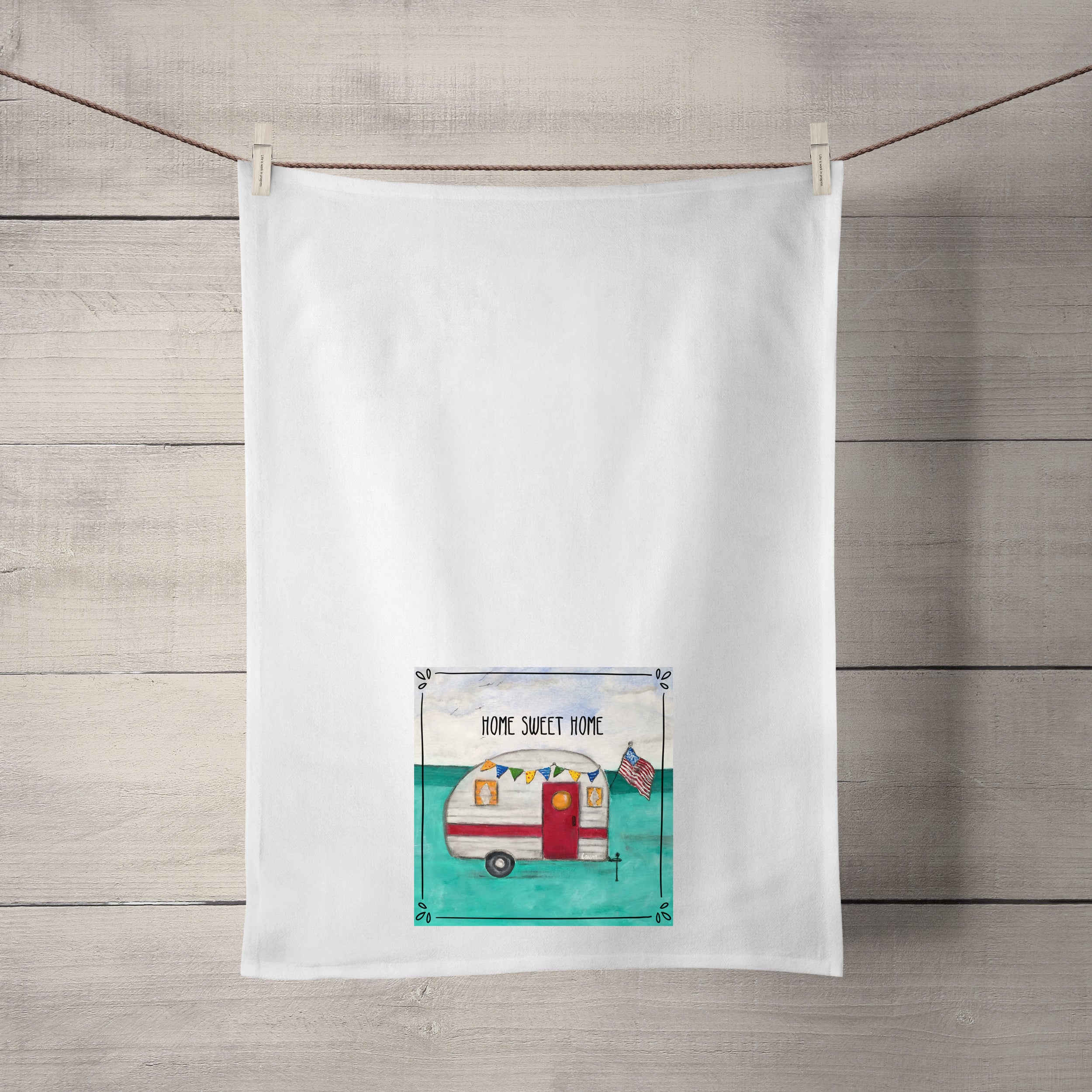 Flour Sack Tea Towel - Camper image 0