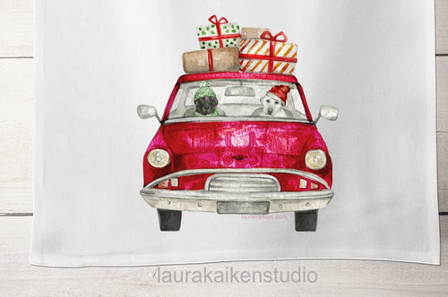 Christmas Car with Black and White Labs image 1