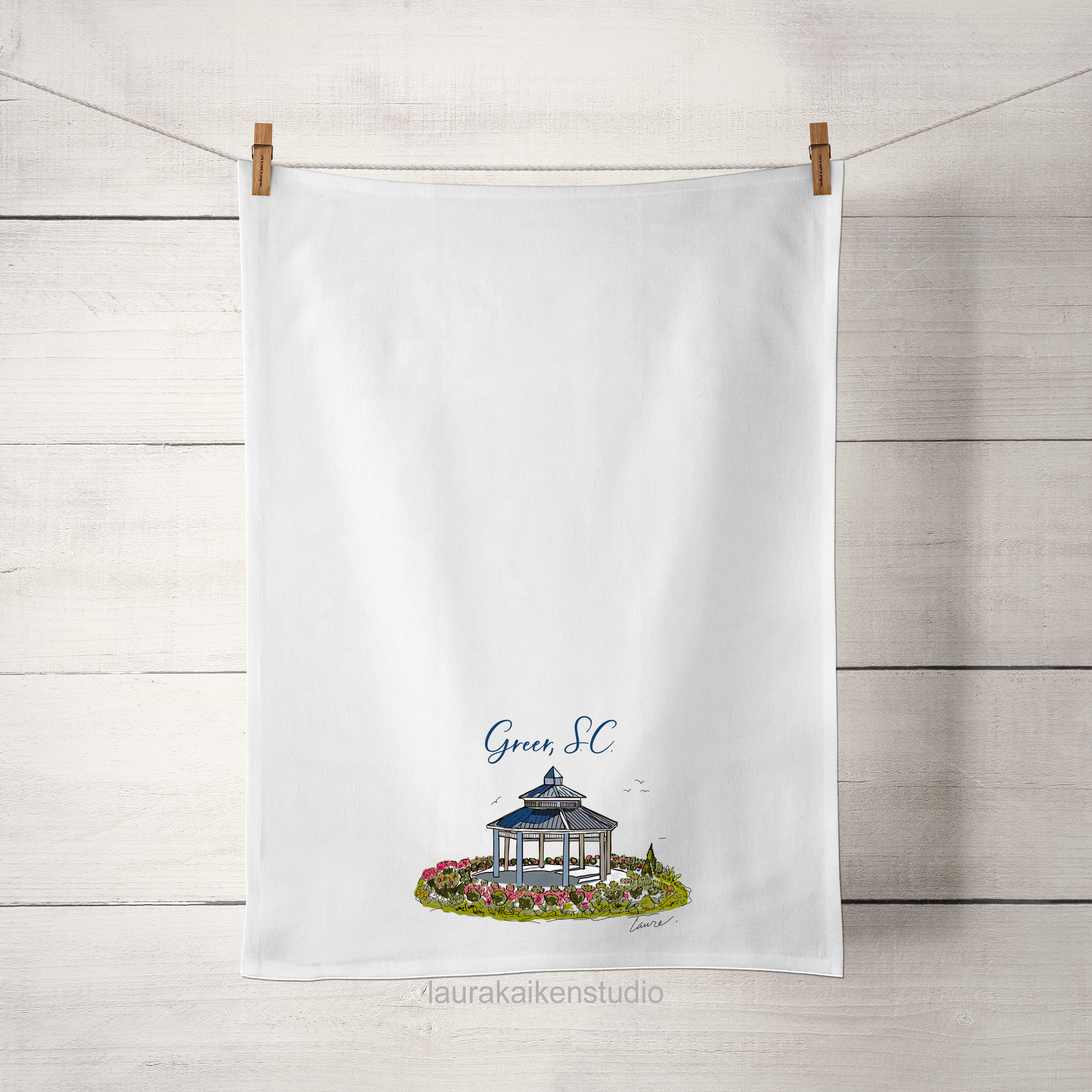 Greer City Park on Tea Towel image 0