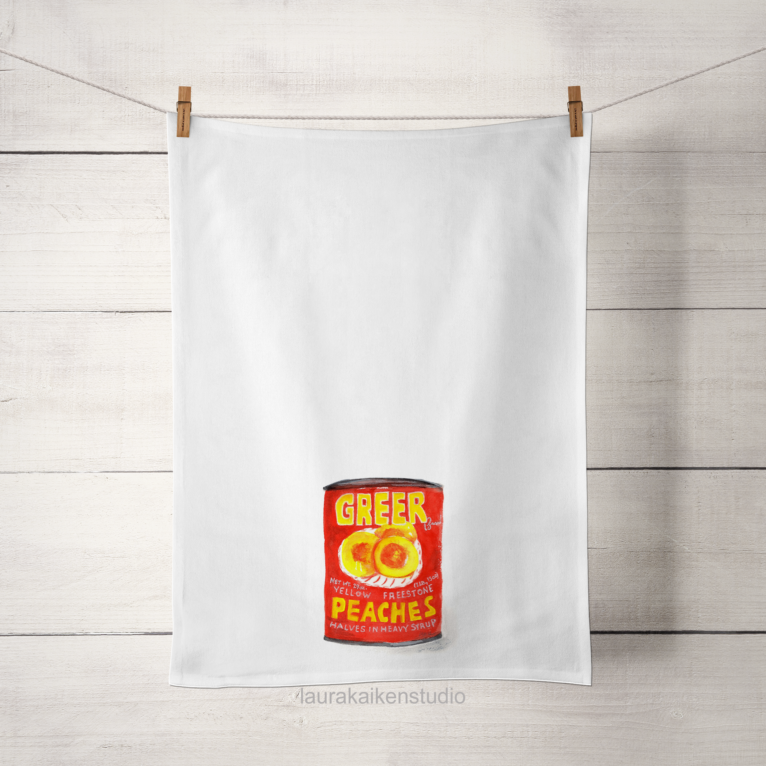 Decorative Greer Peaches Tea Towel image 0