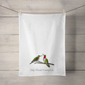 Ruby Throated Hummingbirds Couple Tea Towel image 0